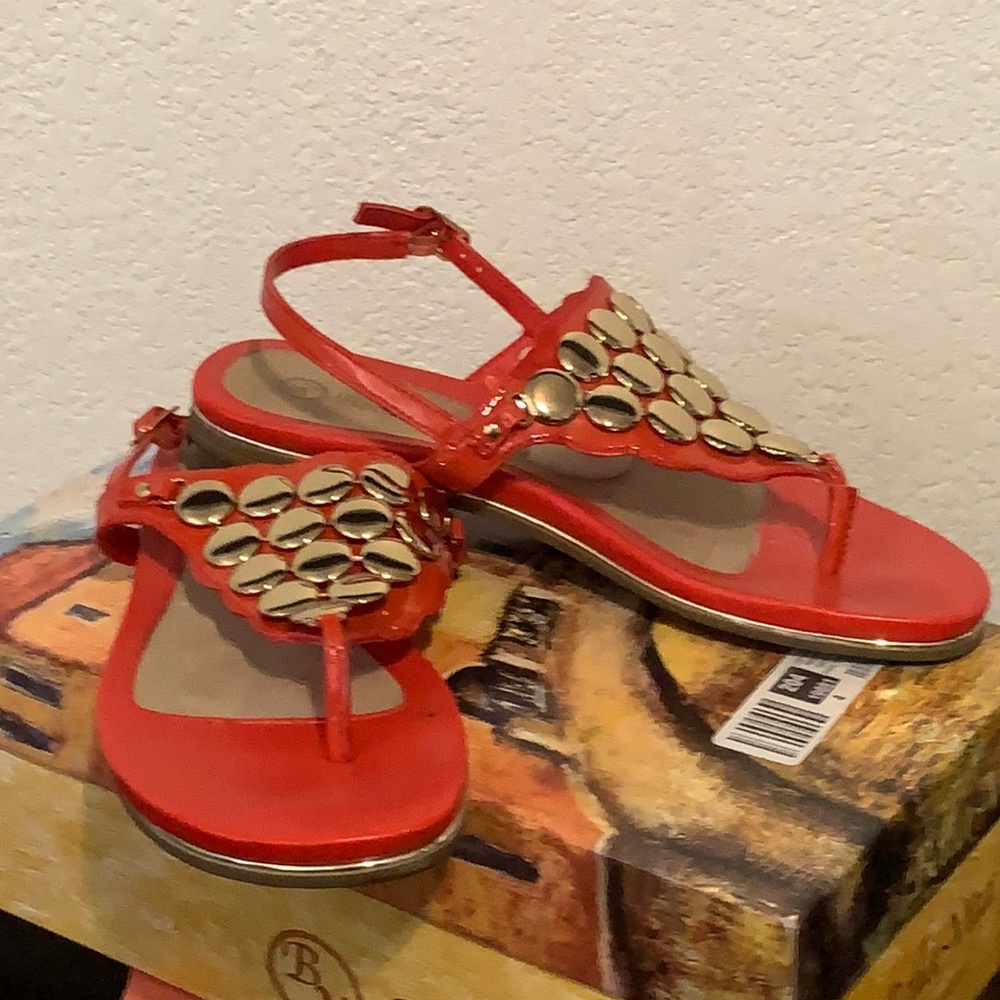 Persimmon colored Pre-loved Bella Vita sandals